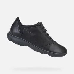 Geox Nebula Man Sneaker All Black Ultra Breathable Lightweight Design Size 41, Perfect for Everyday Wear, Travel, and Errands