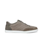 Walee Man Breathable Canvas and Suede Sneakers in Dove Grey, Perfect for Everyday Casual Wear, Featuring Urban Vibe, Comfortable Fit, and Stylish Design, Size 40 - Geox