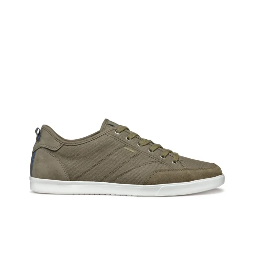 WALEE MAN Casual Breathable Sneakers Sage Green Canvas and Suede Style for Men Size 40 with Urban Contemporary Design Comfortable Everyday Wear Perfect for Modern Casual Outfits - Geox - Image 2