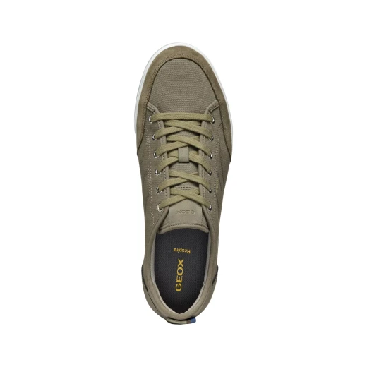 Walee Man Canvas Sneakers Sage Green Comfortable Breathable Urban Style for Men with Suede Detailing Casual Everyday Wear Size 42 Perfect Fit U552CD.010EK.C3016 - Geox - Image 9