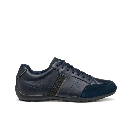 Geox Ravex Men's Sneakers Navy Blue Comfortable Breathable Suede and Leather Effect Casual Shoes, Size 40, Perfect for Everyday City Outfits - Geox - Image 2