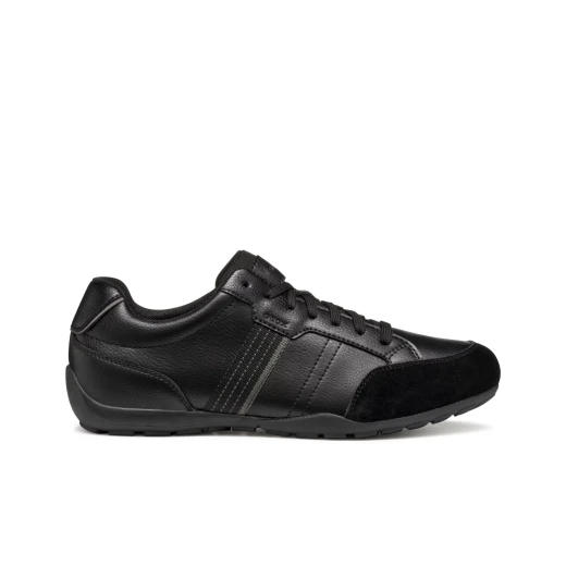 Ravex Men's Sneaker Black Suede and Tumbled Leather Effect Breathable 43 City Outfit Essential Comfortable for Leisuretime 100% Authentic