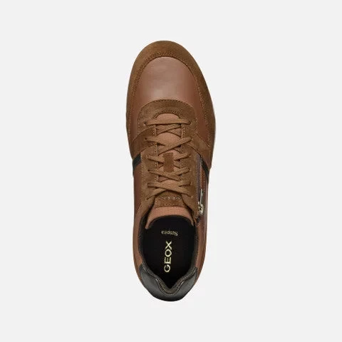Geox Renan Man Brown Cotto Suede Sneakers with Side Zip Closure, Breathable Low Cut Casual Shoes for Men, Size 41, Lightweight Design for Everyday City Wear - Geox - Image 11