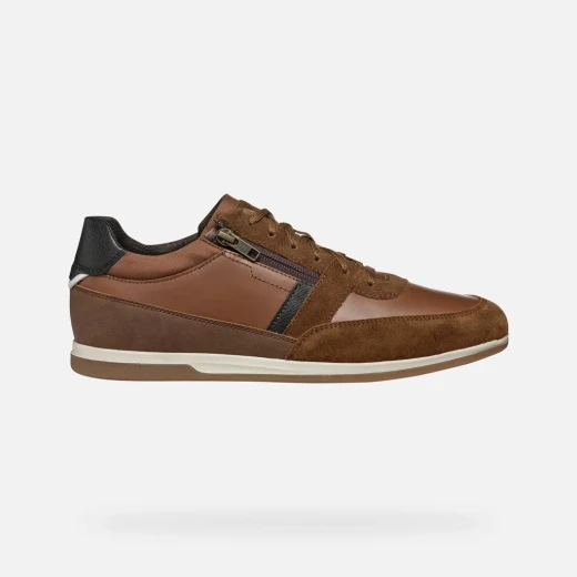 Geox Renan Men's Low Cut Sneakers Brown Cotto 44 Suede Nappa Leather Breathable Lightweight Slip On Casual City Style Zip Closure Comfortable Design U554GA.02285.C6003 Geox Renan Men's Low Cut Sneakers Brown Cotto 44 Suede Nappa Leather Breathable Lightweight Slip On Casual City Style Zip Closure Comfortable Design U554GA.02285.C6003