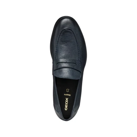 Rezzonico Men's Loafer Navy Leather 45 Size Modern City Casual Breathable Design for Men's Footwear Comfortable Stylish Slip On Shoe - Geox - Image 4