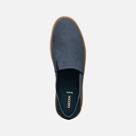 Geox Pantelleria Men's Navy Canvas Espadrille Sneakers Size 40. Breathable and Comfortable Summer Footwear for City and Getaways. Jute Effect Outsole. - Geox - Image 4