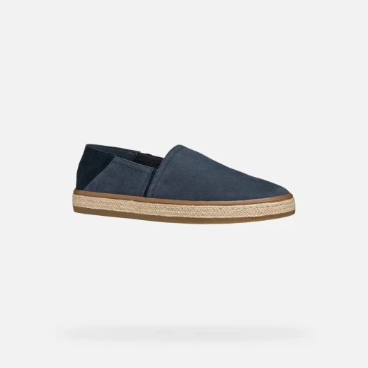 Geox Pantelleria Men's Navy Canvas Espadrille Sneakers Size 40. Breathable and Comfortable Summer Footwear for City and Getaways. Jute Effect Outsole. - Geox - Image 6