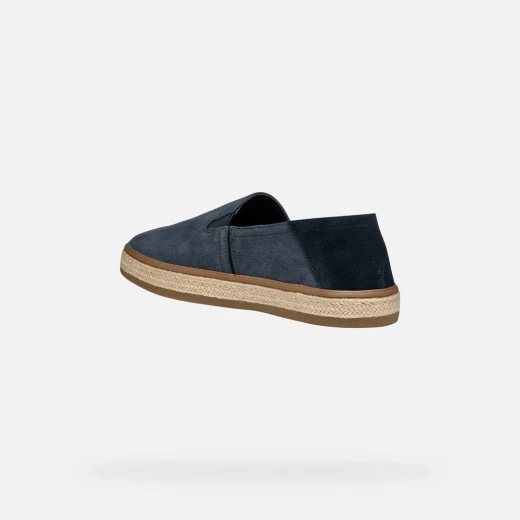 Geox Pantelleria Men's Navy Canvas Espadrille Sneakers Size 40. Breathable and Comfortable Summer Footwear for City and Getaways. Jute Effect Outsole. - Geox - Image 8