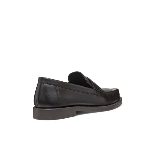Recanati Man Coffee Leather Loafer 44 Classic City Shoes Comfortable Breathable Plain Supple Leather Everyday Style Versatile Footwear for Men - Image 4