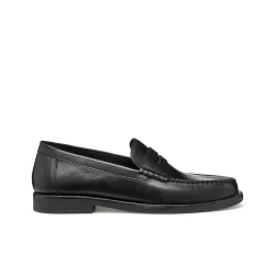 Recanati Man Loafer Black Leather Slip On Shoes Men's Footwear Comfortable Breathable Plain Supple Leather Upper Size 43 Classic Timeless Panache City Style