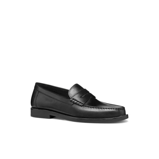 Recanati Man Loafer Black Leather City Style Everyday Comfort 40 Classic Timeless Design Breathable Footwear SKU U55HVD 00043 C9999 - Geox - Image 3