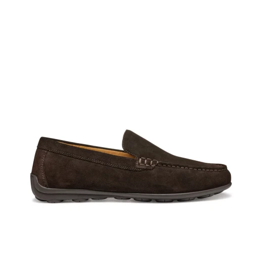 Geox Spherica EC16 Men's Loafer Dark Brown Suede Casual Shoes with Enhanced Cushioning and Comfort, Featuring a Classic Design, Available in Size 44, U55HYA.00022.C6006