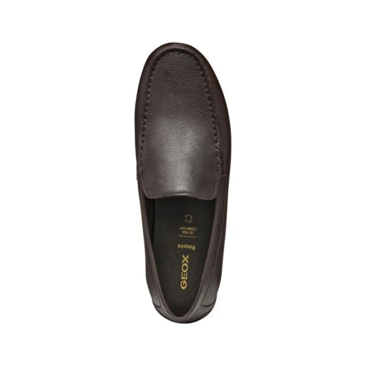 Geox Spherica EC16 Men's Loafer Shoes Coffee Brown Tumbled Leather Casual Comfort Slip On Style with Exceptional Cushioning and Support Size 40 - Image 4