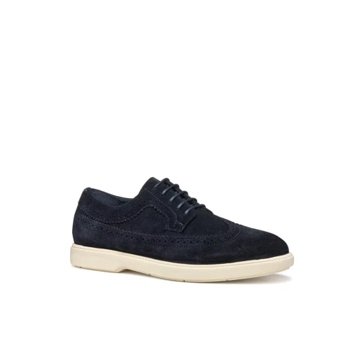 Geox Spherica EC17 Men's Navy Suede Lace Up Shoes Size 45. Stylish and Comfortable Footwear for City Dressing. Featuring Exceptional Cushioning and a Sleek Design. - Geox - Image 12