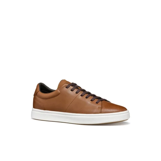 Baltmoore Men's Cognac Leather Sneakers with Superior Comfort and Breathability, Low Cut Design, EU Size 40, Perfect for City Looks - Geox - Image 12