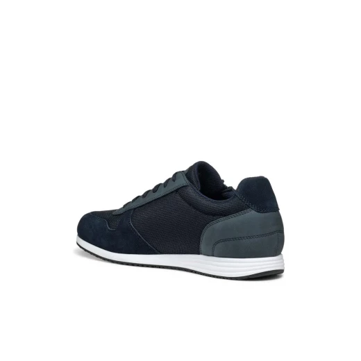 Arthien Men's Low Cut Sneakers Navy Blue with Side Zip 40 Breathable Mesh and Suede Vintage Design Comfortable for Casual City Wear U55LLB.01422.C4002 - Geox - Image 3