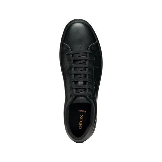 Geox Serifos Men's Low Cut Sneakers Black Tumbled Leather Effect Breathable Lightweight City Design 41 Stylish Comfortable Footwear - Geox - Image 10