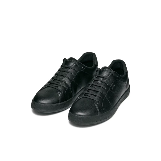 Geox Serifos Men's Low Cut Sneakers Black Tumbled Leather Effect Breathable Lightweight City Design 41 Stylish Comfortable Footwear - Geox - Image 16