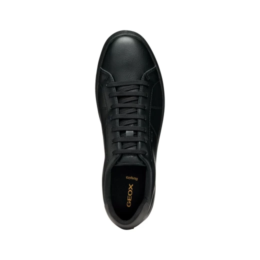 Geox Serifos Men's Low Cut Sneakers Black Tumbled Leather Effect Breathable Lightweight City Design 41 Stylish Comfortable Footwear - Geox - Image 18