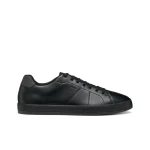 Geox Serifos Men's Low Cut Sneakers Black Tumbled Leather Effect Breathable Lightweight City Design 41 Stylish Comfortable Footwear - Geox
