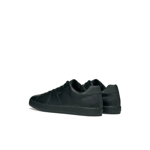 Geox Serifos Men's Low Cut Sneakers Black Tumbled Leather Effect Breathable Lightweight City Design 41 Stylish Comfortable Footwear - Geox - Image 9