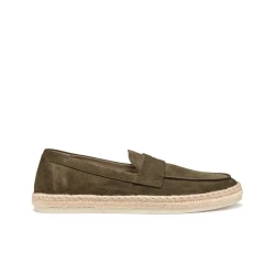 Costuni Men's Military Green Espadrille Sneakers Size 45 Suede Loafers Breathable Lightweight Summer Shoes for Casual Wear