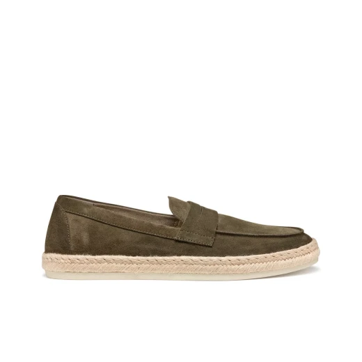 Costuni Men's Military Green Espadrille Sneakers Size 45 Suede Loafers Breathable Lightweight Summer Shoes for Casual Wear - Geox - Image 2