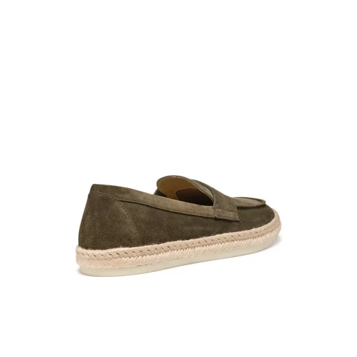 Costuni Men's Military Green Espadrille Sneakers Size 45 Suede Loafers Breathable Lightweight Summer Shoes for Casual Wear - Geox - Image 3