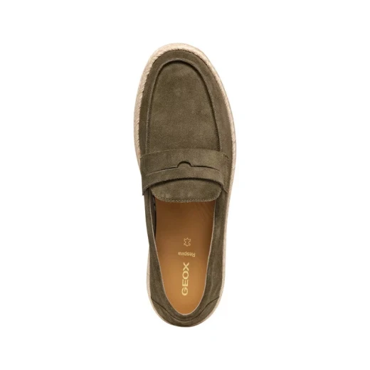 Costuni Men's Military Green Espadrille Sneakers Size 45 Suede Loafers Breathable Lightweight Summer Shoes for Casual Wear - Geox - Image 9
