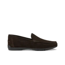 Siron Men's Suede Loafer Dark Brown Slip On Shoes Flexible Comfortable Breathable Design Size 41 Classic Casual Footwear Refined Styling