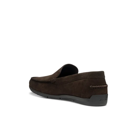 Siron Men's Suede Loafer Dark Brown Slip On Shoes Flexible Comfortable Breathable Design Size 41 Classic Casual Footwear Refined Styling - Geox - Image 24