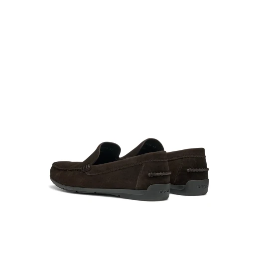 Siron Men's Suede Loafer Dark Brown Slip On Shoes Flexible Comfortable Breathable Design Size 41 Classic Casual Footwear Refined Styling - Geox - Image 26