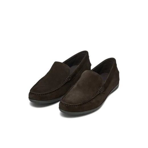 Siron Men's Suede Loafer Dark Brown Slip On Shoes Flexible Comfortable Breathable Design Size 41 Classic Casual Footwear Refined Styling - Geox - Image 8