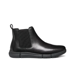 Adacter Men's Black Leather Ankle Boots Size 46 Casual Design for Everyday Wear Comfortable Cushioned Sole Durable Stylish Footwear Perfect for City Adventures
