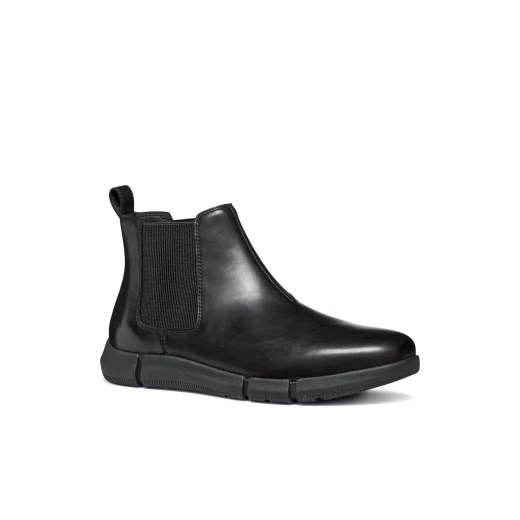 Adacter Men's Black Leather Ankle Boots for Casual Wear Size 44 Comfortable Design with Cushioned Sole Premium Quality Boots for Everyday Style - Geox - Image 4