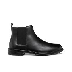 Walk Pleasure Men's Ankle Boots Black Leather Chelsea Style 46, Premium Comfort and Cushioning for Everyday Wear, Plain Leather Upper, Comfortable and Lightweight Design