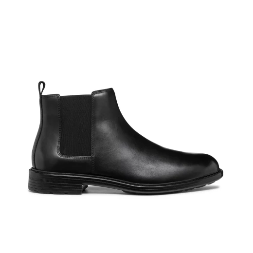 Walk Pleasure Men's Chelsea Ankle Boots in Black Leather Size 40: Iconic Design with Comfortable Cushioning for All Day Wear, Modern and Refined Style - Geox - Image 2