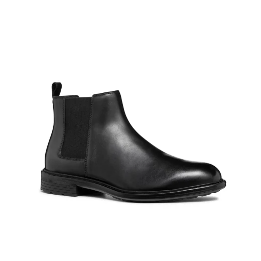 Walk Pleasure Men's Ankle Boots Black Leather Chelsea Style 46, Premium Comfort and Cushioning for Everyday Wear, Plain Leather Upper, Comfortable and Lightweight Design - Geox - Image 4