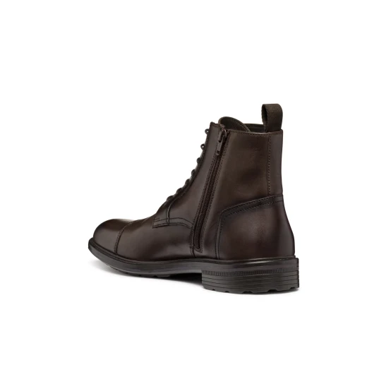 Walk Pleasure Men's Coffee Leather Ankle Boots Lace Up for Comfort and Support Size 42 Perfect for Office and Formal Occasions Durable Design Classic Style Premium Materials - Geox - Image 6