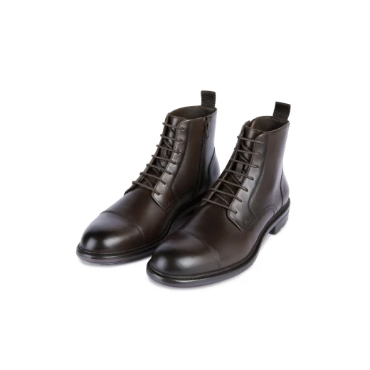 Walk Pleasure Men's Coffee Brown Leather Ankle Boots for Formal Occasions Size 41 Lace Up Design Comfortable and Cushioned Office Wear U567KB.00039.C6009 - Geox - Image 7