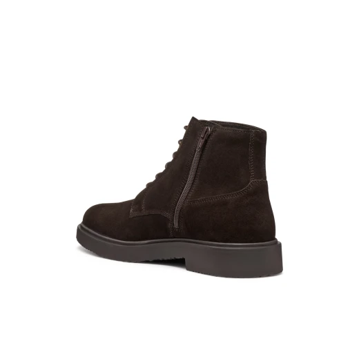 Massimiano Men's Dark Brown Suede Ankle Boots Lace Up Desert Style Comfort 46 Breathable Soft Leather Casual Wear U56H9A.00022.C6006 - Geox - Image 8