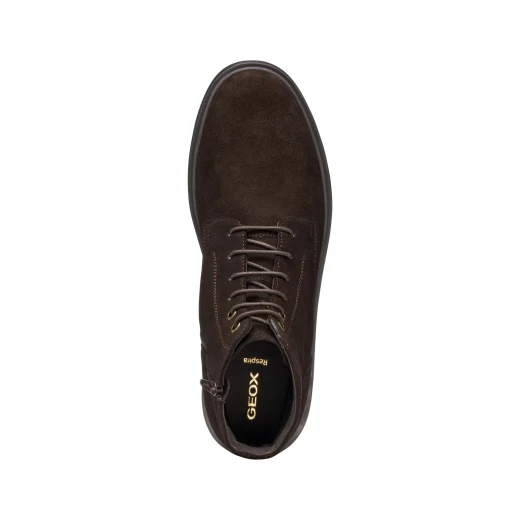 Massimiano Men's Dark Brown Suede Ankle Boots Lace Up Desert Style Comfort 46 Breathable Soft Leather Casual Wear U56H9A.00022.C6006 - Geox - Image 9