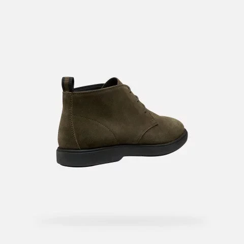 Geox Spherica EC17 Men's Ankle Boots Military Green Suede Breathable Ultra Cushioning Urban Style Size 42 Comfortable Light Gait Everyday Wear U56LAD.00022.C3009 - Geox - Image 7
