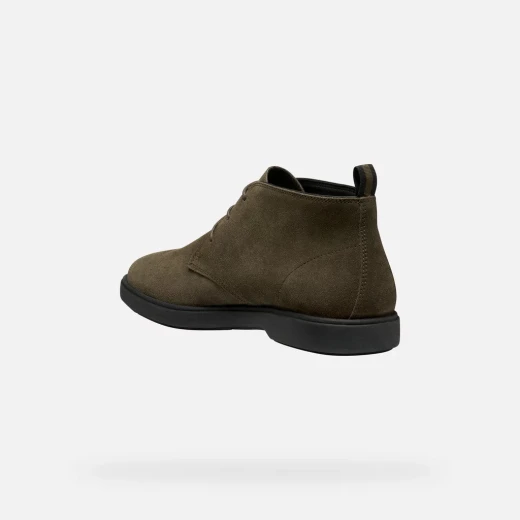 Geox Spherica EC17 Men's Ankle Boots Military Green Suede Breathable Ultra Cushioning Urban Style Size 42 Comfortable Light Gait Everyday Wear U56LAD.00022.C3009 - Geox - Image 8