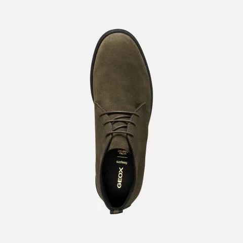 Geox Spherica EC17 Men's Ankle Boots Military Green Suede Breathable Ultra Cushioning Urban Style Size 42 Comfortable Light Gait Everyday Wear U56LAD.00022.C3009 - Geox - Image 9