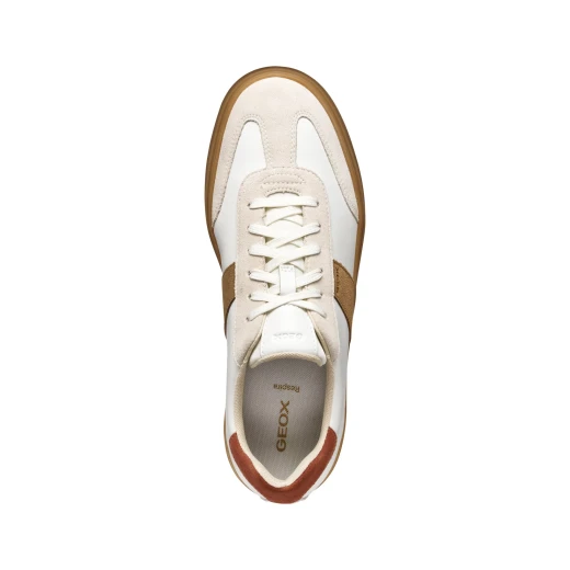Baltmoore Men's Low Cut Leather and Suede Sneakers in White, Size 45. Versatile and Elegant Design for Everyday Wear. Crafted with Premium Materials for Style and Comfort. - Geox - Image 18