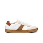 Baltmoore Men's Low Cut Sneakers White Leather and Suede Casual Shoes Size 42 Versatile and Elegant Design for Everyday Wear Comfortable Fit U56LDF.09B22.C1455 - Geox