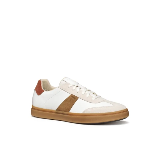 Baltmoore Men's Low Cut Sneakers White Leather and Suede Casual Shoes Size 42 Versatile and Elegant Design for Everyday Wear Comfortable Fit U56LDF.09B22.C1455 - Geox - Image 4