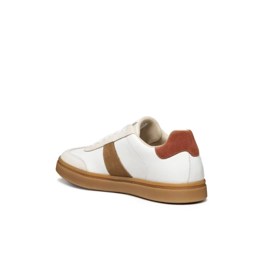 Baltmoore Men's Low Cut Leather and Suede Sneakers in White, Size 45. Versatile and Elegant Design for Everyday Wear. Crafted with Premium Materials for Style and Comfort. - Geox - Image 7