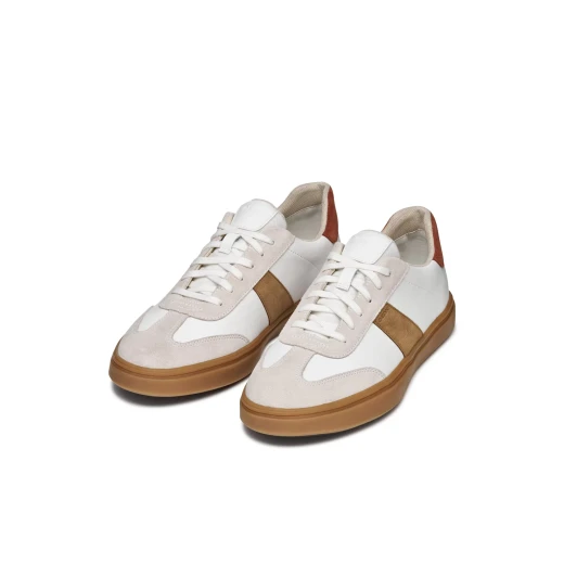 Baltmoore Men's Low Cut Sneakers White Leather and Suede Casual Shoes Size 42 Versatile and Elegant Design for Everyday Wear Comfortable Fit U56LDF.09B22.C1455 - Geox - Image 8